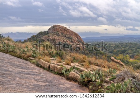 
Enchanted Rock State Natural Area in Texas, USA. Autumn. Rock and sky. Royalty-Free Stock Photo #1342612334