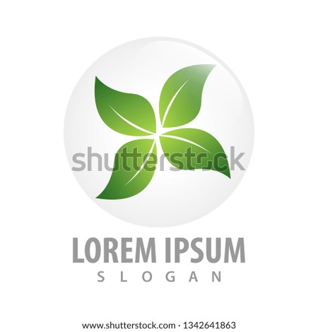 circle four leaf concept design. Symbol graphic template element 