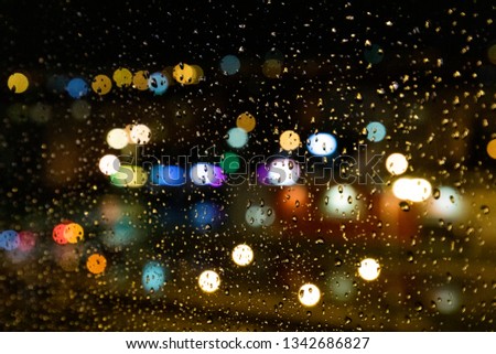 raindrops on the glass, color circles, blurred, background