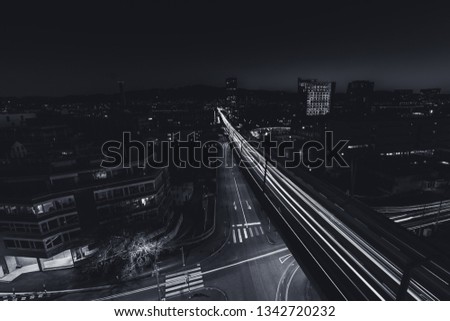 skyline of zurich by night with the prime tower building, switzerland