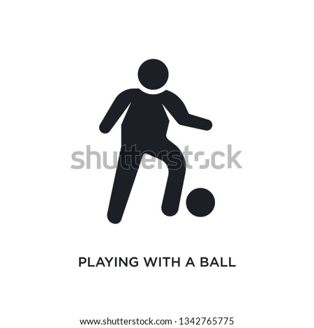 playing with a ball isolated icon. simple element illustration from humans concept icons. playing with a ball editable logo sign symbol design on white background. can be use for web and mobile