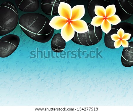 spa background with stones and flowers