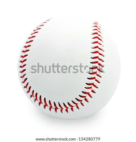 Baseball ball on white background with shadow
