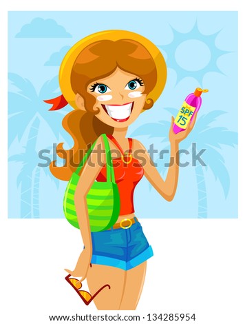 girl with sunscreen on her face (JPEG available in my gallery)