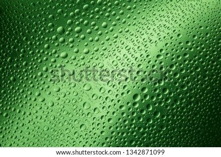 Abstact photo with green water drops