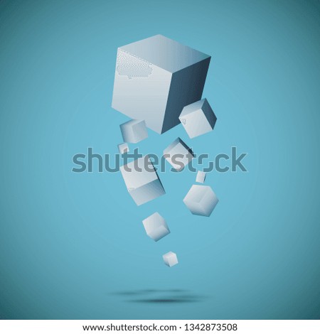 3d cubes. abstract and futuristic composition of cubes. vector illustration. background.