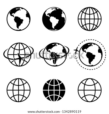 Earth vector icons set. Elements of this image furnished by NASA