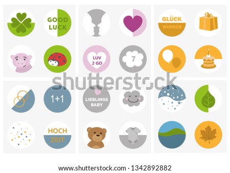 Set icons for stickers or buttons