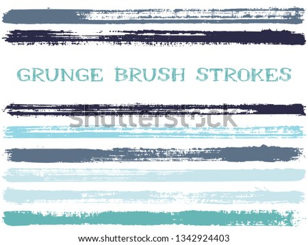 ink brush strokes isolated design elements. Set of paint lines. Modern stripes, textured paintbrush stroke shapes. Collection of ink brushes, stripes isolated on white, vector paint samples.