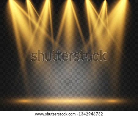 Scene with spotlights. Vector illustration. Action place