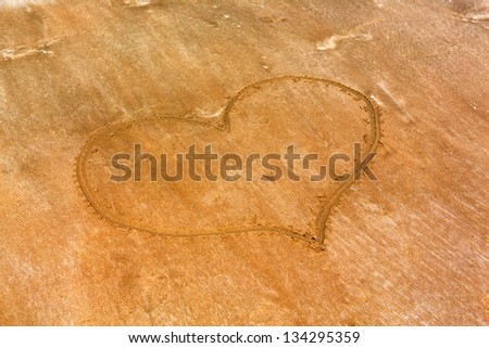 Heart Sign on the sandy omani beach, Muscat