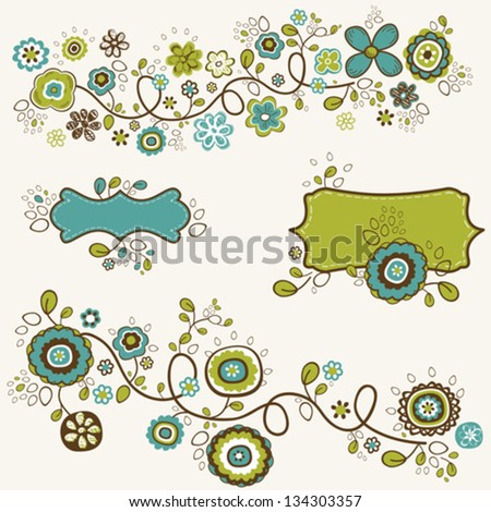 doodle flowers design, vector illustration