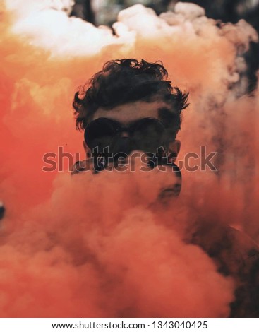 background on smoke man