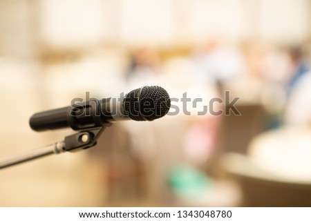 Microphone on  blurred Background.