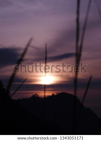 blurry sunrise on Bromo Mountain