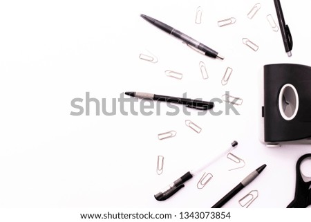 Set of black items for branding on white background