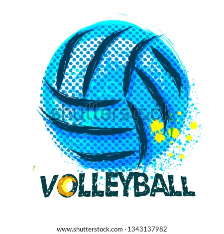 Vector Grunge Volleyball ( T-shirt, Poster, Banner, backdrops design ) - Vector