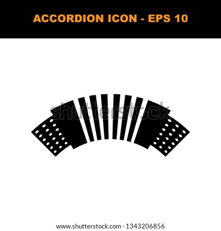 Accordion monochrome icon in trendy flat style isolated on white background.- vector
