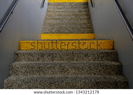 Pebbled stairway photo.