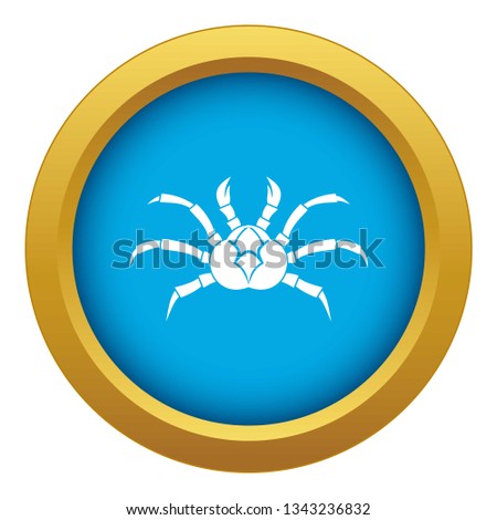 Crab icon blue vector isolated on white background for any design
