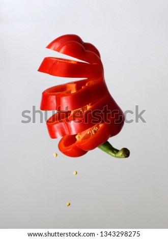        sweet pepper, paprika, isolated on white background                        