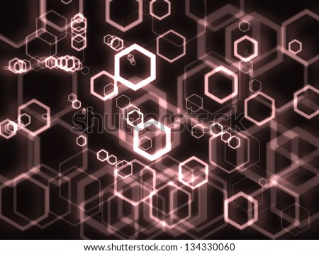Hexagon Bubbles on dark background