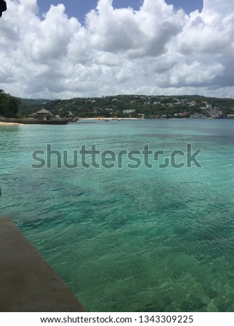 Coastline View from Montego Bay to Runaway BayJamaica Royalty-Free Stock Photo #1343309225