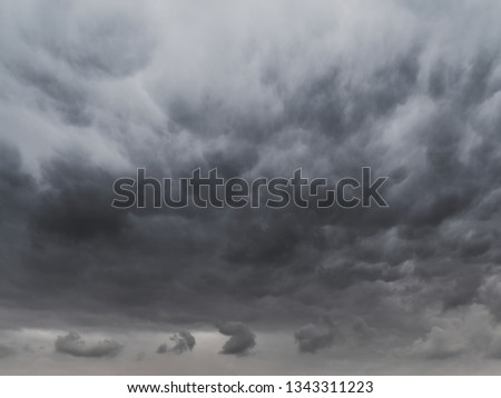 Dramatic gray stormy cloudy thunderstorm