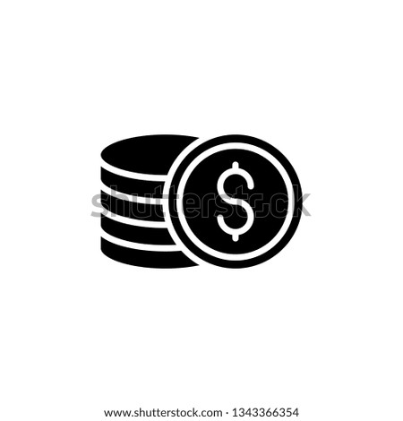 Money Coin Icon Vector Illustration Logo Template