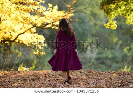 figure of girl among autumn coloures