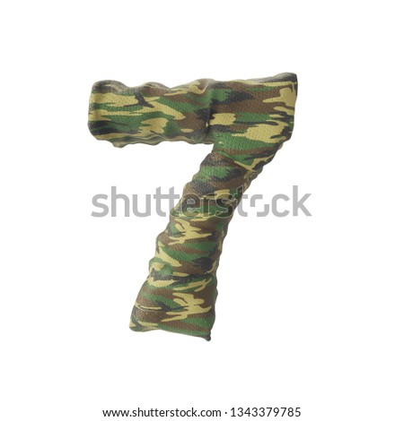 Camouflage army numbers, 3D rendering isolated on white background - Illustration