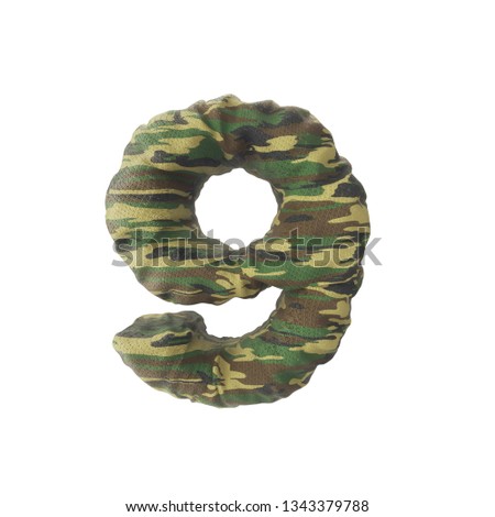 Camouflage army numbers, 3D rendering isolated on white background - Illustration