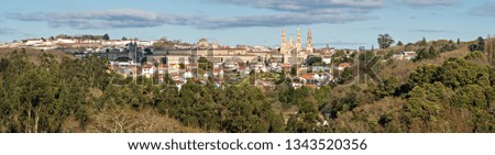 Santiago de Compostela wide panorama in High resolution. UNESCO World Heritage Site