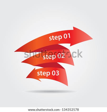 Vector Paper Progress background / product choice or versions. vector red origami ribbon banner.