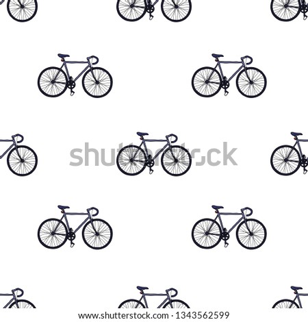 bicycle fixed gear seamless doodle pattern