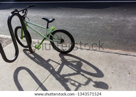Bike chained to pole