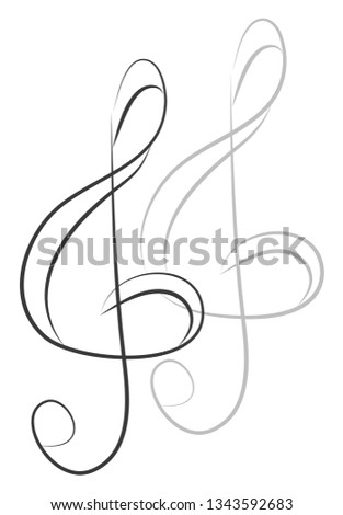 Simple violin key vector illustration on white background 