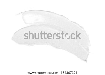 smear paint or cream isolated on white background Royalty-Free Stock Photo #134367371