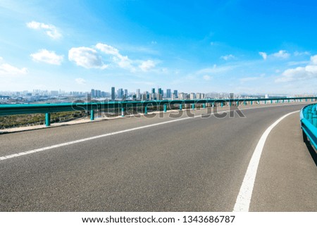 Asphalt highway passing through the city above in Shanghai 