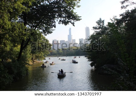 two lovers boating in central new york park