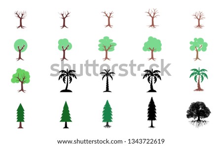 set of tree vector illustration