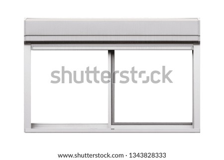Sliver metal window frame isolated on white background