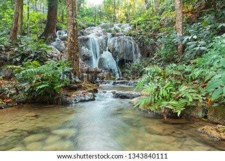 The beauty of the waterfall,water stream Pu Kang In Doi Luang National Park Chiang Rai Province in the north in Thailand