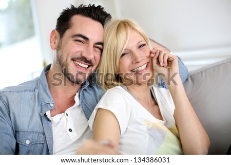 Cheerful couple having fun