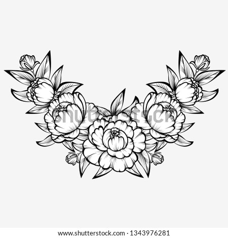 Branch of roses on a white background;