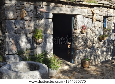 Traditional Dalmatian stone house in ethno village Solaris Royalty-Free Stock Photo #1344030770