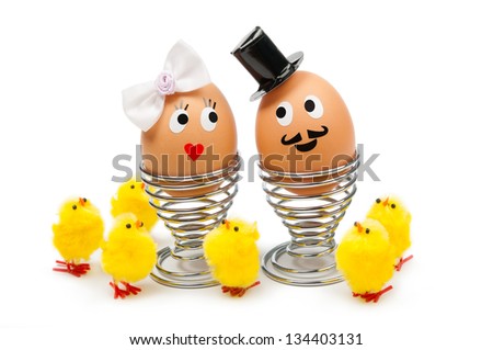  Funny easter eggs on white