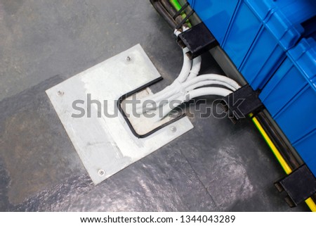 The cable from cable room to battery rack with fireproofing Royalty-Free Stock Photo #1344043289
