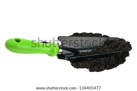 garden spade in the ground