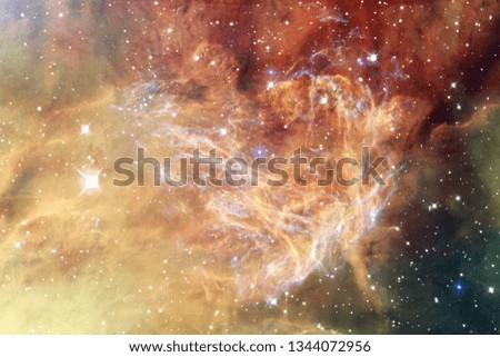 Beautiful galaxy background with nebula, stardust and bright stars. Elements of this image furnished by NASA.
